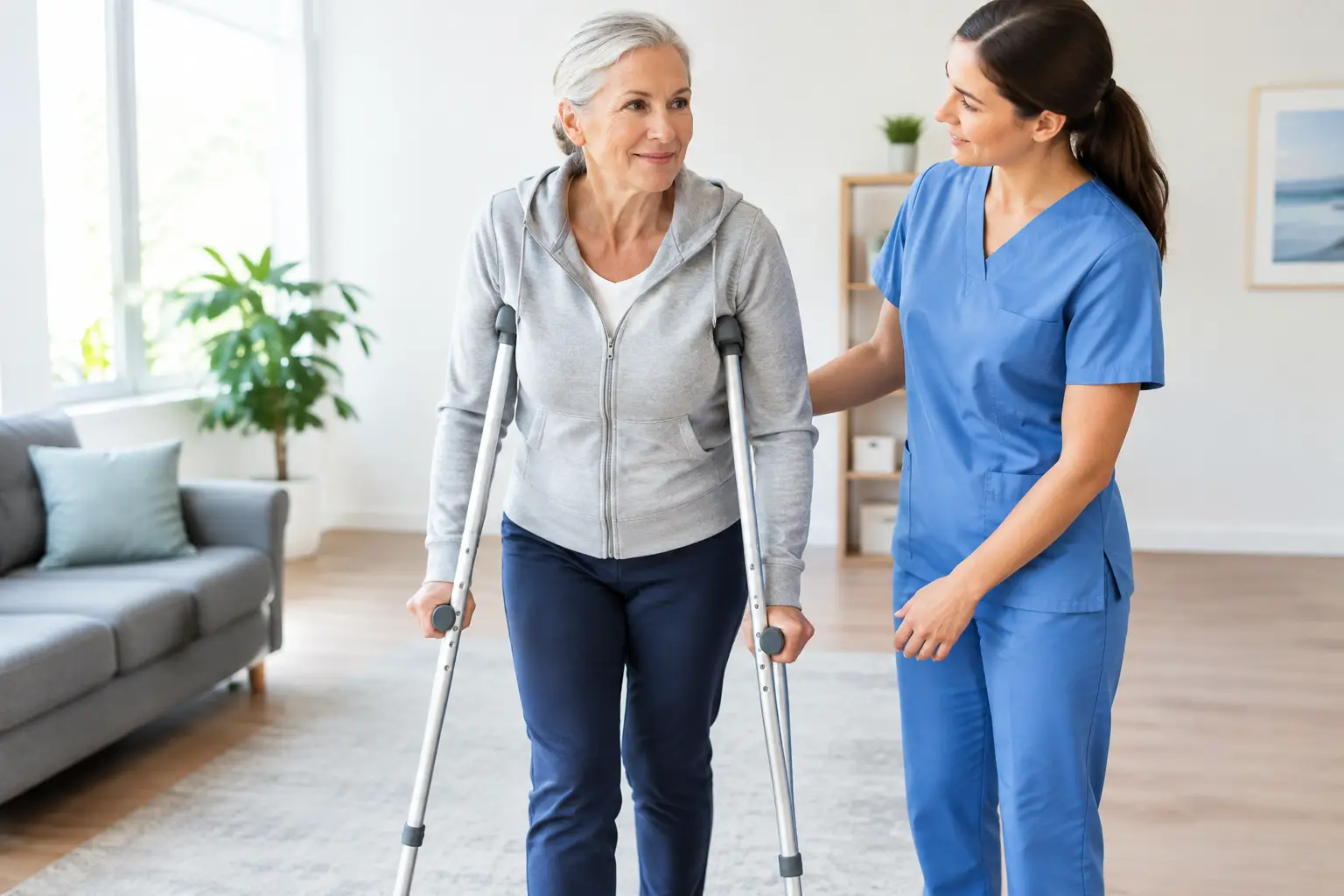 How to Use Crutches Safely After Hip or Knee Surgery